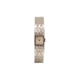 A LADIES BUECHE-GIROD WHITE GOLD MANUAL BRACELET WATCH