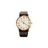 A MEN'S BAUME & MERCIER 18K YELLOW GOLD QUARTZ WRISTWATCH