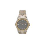 A MEN'S EBEL STAINLESS STEEL AND GOLD QUARTZ BRACELET WATCH