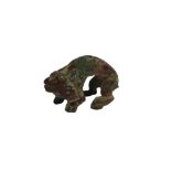 A SMALL CHINESE BRONZE MODEL OF AN ANIMAL.