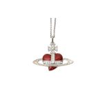 Vivienne Westwood Red Heart Large Orb Pendant Necklace