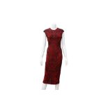 Alexander McQueen Red Intarsia Knit Dress - Size M