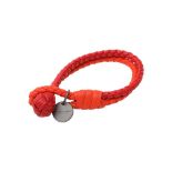 Bottega Veneta Red Bi-color Intrecciato Bracelet