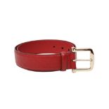 Gucci Red GG Embossed Logo Belt - Size 90