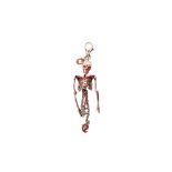 Alexander McQueen Red Dancing Skeleton Key Ring