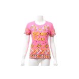 Christian Dior Pink 'J'adore Dior' Embroidered T Shirt - Size 42