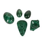 A COLLECTION OF MALACHITE ITEMS