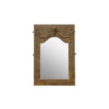 AN ARTS AND CRAFTS PLANISHED COPPER FRAMED MIRROR