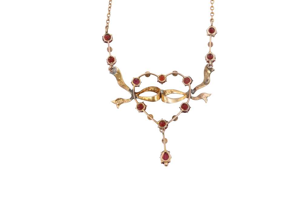 A GARNET AND SEED PEARL NECKLACE - Image 2 of 2