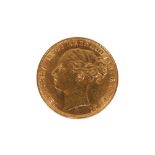 AN AUSTRALIAN QUEEN VICTORIA 1866 GOLD FULL SOVEREIGN COIN