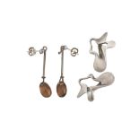 TWO PAIRS OF EARRINGS BY GEORG JENSEN