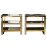 OKA; A PAIR OF CONTEMPORARY VERSAILLES MIRRORED OPEN SHELVING UNITS