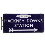 A BRITISH RAILWAYS HACKNEY DOWNS STATION ENAMEL SIGN