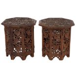 A PAIR OF ANGLO INDIAN OCTAGONAL OCCASIONAL TABLES