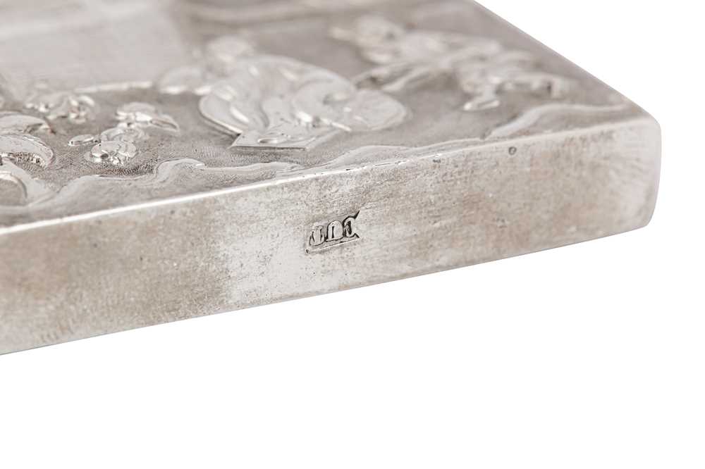 A mid-19th century Chinese Export silver card case, Canton circa 1850 marked for Cut Shing - Image 4 of 4