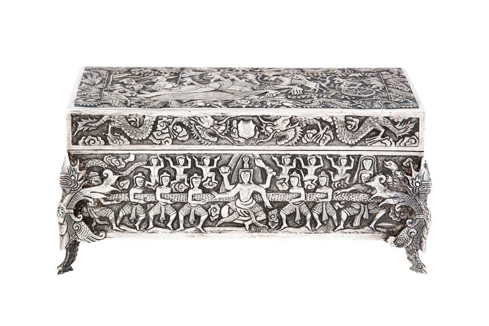 A late 19th / early 20th century Chinese Export (Thai or Cambodian) silver casket, circa 1900 by Bao - Image 4 of 7