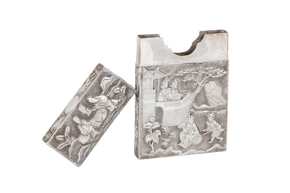 A mid-19th century Chinese Export silver card case, Canton circa 1850 marked for Cut Shing - Image 2 of 4