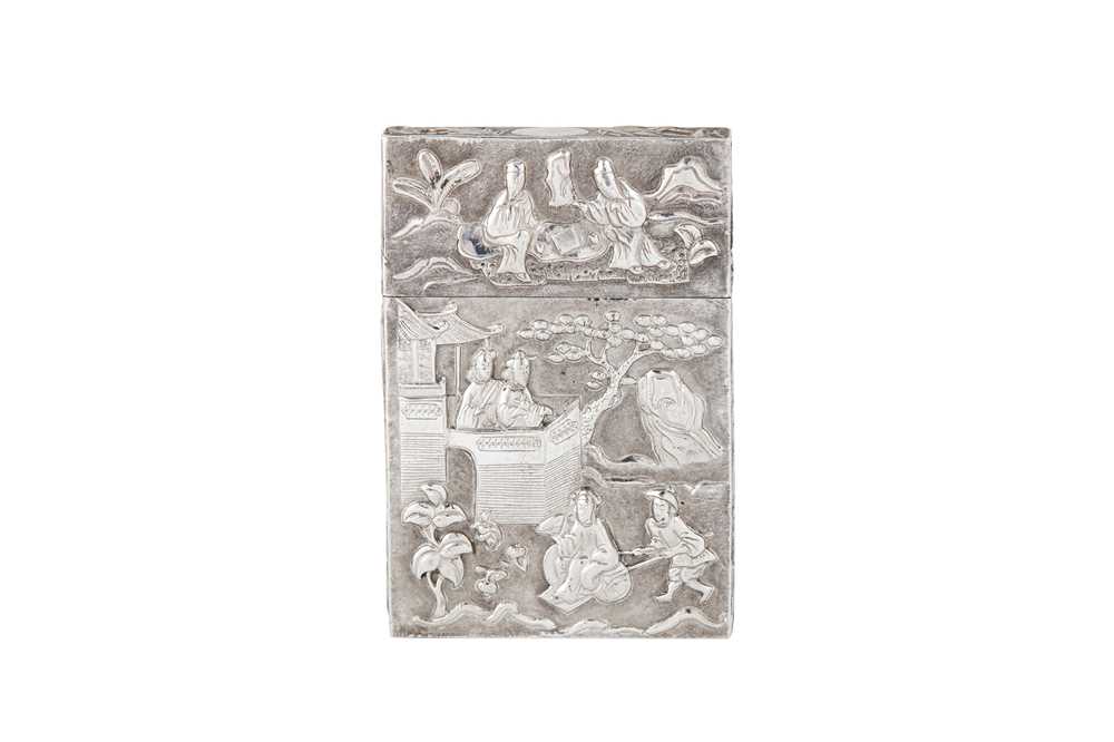 A mid-19th century Chinese Export silver card case, Canton circa 1850 marked for Cut Shing - Image 3 of 4