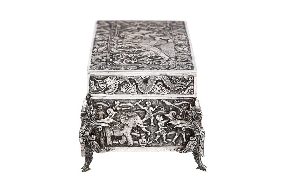 A late 19th / early 20th century Chinese Export (Thai or Cambodian) silver casket, circa 1900 by Bao - Image 5 of 7