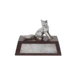 An Elizabeth II sterling silver model of a fox, London 1965 by H & W Ltd