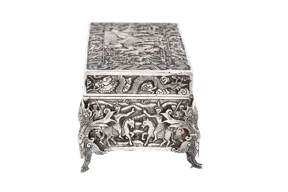 A late 19th / early 20th century Chinese Export (Thai or Cambodian) silver casket, circa 1900 by Bao - Image 3 of 7