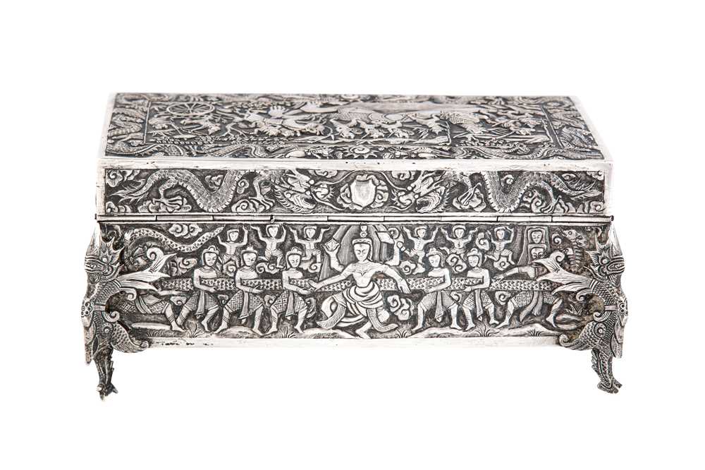 A late 19th / early 20th century Chinese Export (Thai or Cambodian) silver casket, circa 1900 by Bao - Image 6 of 7