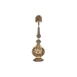 A PARCEL-GILT SILVER FILIGREE ROSEWATER SPRINKLER (GULABPASH) Cuttack, Orissa, Eastern India, 19th c