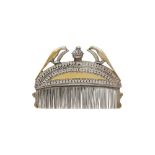 A MUGHAL PARCEL-GILT SILVER BEARD COMB Northern India, 18th century