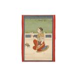 A COURTLY LADY RECITING A MANTRA Jodhpur, Rajasthan, North-Western India, late 19th century