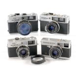 Group of 4 Olympus CRF Compact Cameras.