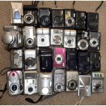 A Group of 28 Digital Cameras for SPARES or REPAIR.