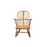 ERCOL, BRITAIN A BEECH ROCKING CHAIR