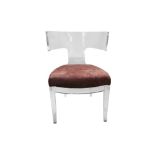 SAFAVIEH (USA): A 'RHYS' LUCITE SINGLE CHAIR