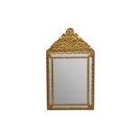 A FRENCH LOUIS XVI STYLE BRASS MIRROR, LATE 19TH CENTURY