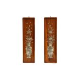 A PAIR OF CHINESE ROSEWOOD PANELS