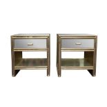 A PAIR OF CONTEMPORARY MIRRORED BEDSIDE CABINETS