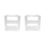 A PAIR OF CONTEMPORARY LUCITE SIDE TABLES