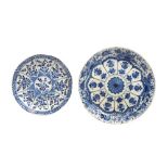 TWO CHINESE BLUE AND WHITE PLATES