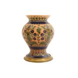 A ZSOLNAY PECS, HUNGARIAN VASE IN PERSIAN STYLE