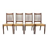 ARNE HOVMAND-OLSEN (DANISH 1918-1989) FOR MOGENS KOLD A SET OF FOUR TEAK DINING CHAIRS