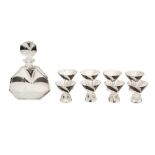 CZECHOSLOVAKIA - AN ART DECO CRYSTAL DECANTER SET