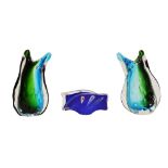 PAIR OF MURANO GLASS FISH VASES