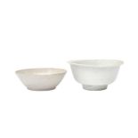 TWO CHINESE WHITE-GLAZED BOWLS