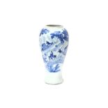 A CHINESE BLUE AND WHITE FIGURATIVE VASE
