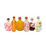 A GROUP OF SIX CHINESE BEIJING GLASS SNUFF BOTTLES