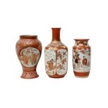 THREE JAPANESE KUTANI VASES