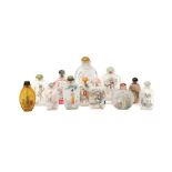 A GROUP OF TWELVE CHINESE INSIDE-PAINTED GLASS SNUFF BOTTLES