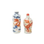 TWO CHINESE 'DRAGON' SNUFF BOTTLES