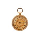 POCKET WATCH, 18K GOLD, OPEN-FACE. PROPERTY OF A BRITISH COLLECTOR.