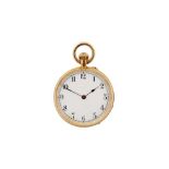 POCKET WATCH, 18K GOLD, OPEN-FACE, CLASSIC STYLE. PROPERTY OF A BRITISH COLLECTOR.